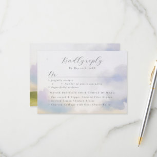 watercolor landscape clouds RSVP w meal choices