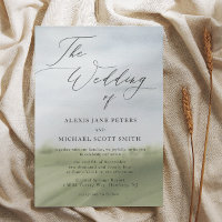 Watercolor Landscape Farm Calligraphy Wedding