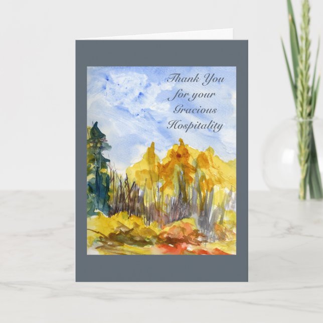 Watercolor Landscape Hospitality Thanks Template (Front)
