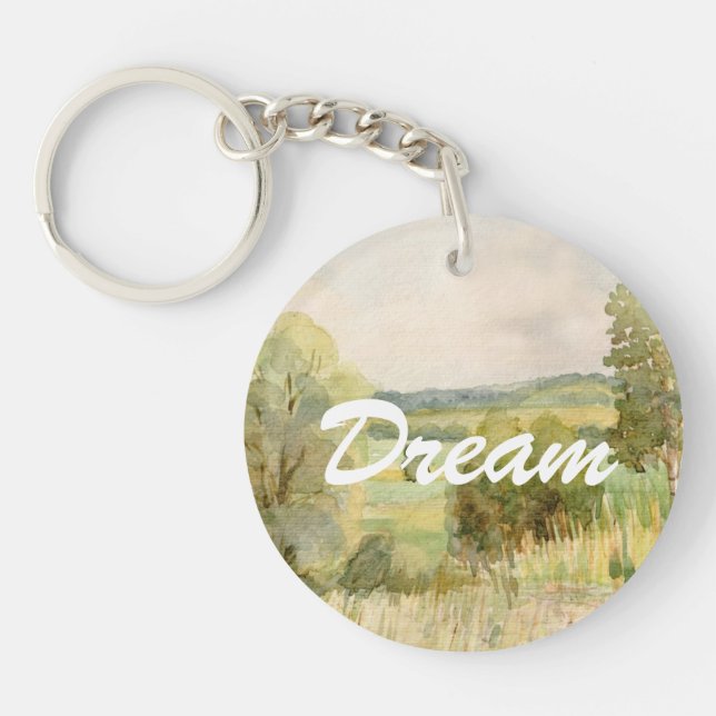 Watercolor Landscape Key Ring (Front)