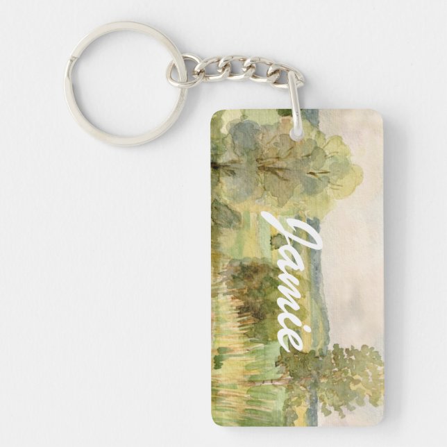 Watercolor Landscape Key Ring (Front)