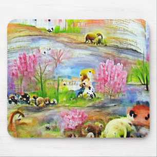 Watercolor Landscape Mouse Mat