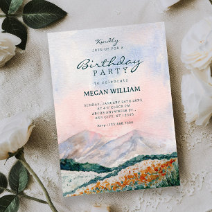 Watercolor landscape nature invitation