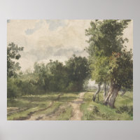 Watercolor Landscape of Path - Constant Troyon