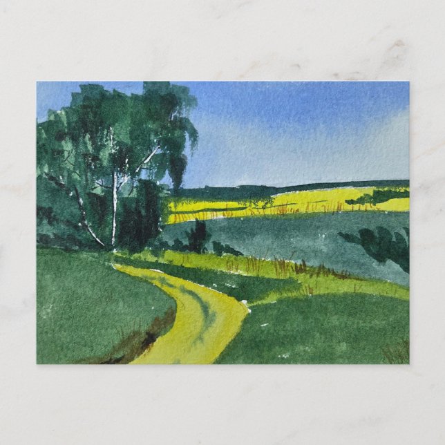 Watercolor Landscape Painting  Postcard (Front)