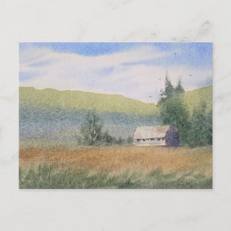 Watercolor Landscape Painting Postcard