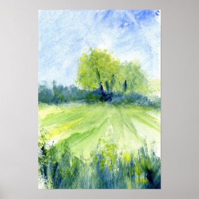 Watercolor Landscape Painting Poster (Front)