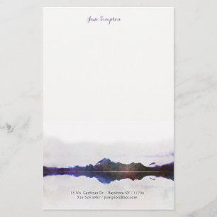 watercolor landscape personal stationary stationery