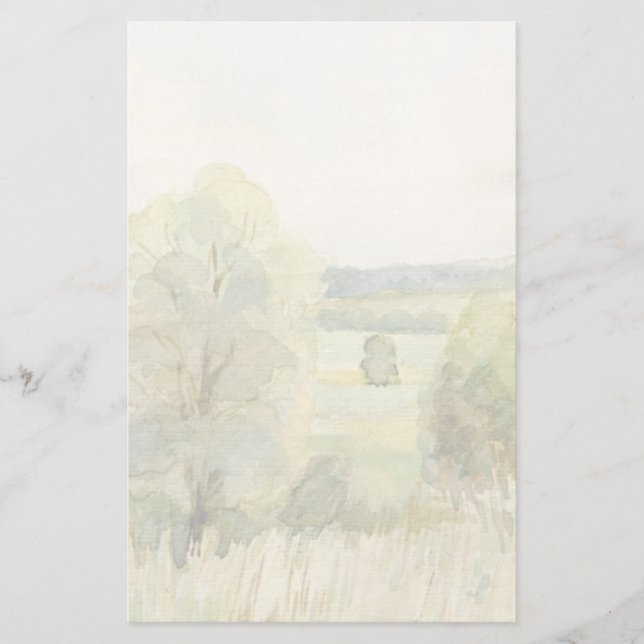 Watercolor Landscape Stationery (Front)
