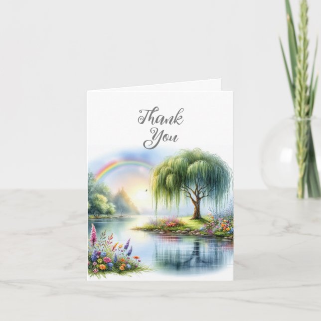 Watercolor Landscape Thank You Card (Front)