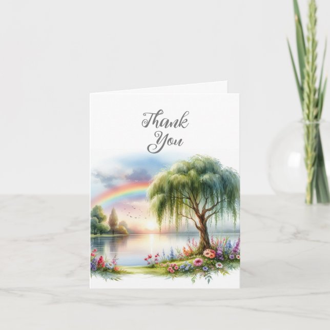 Watercolor Landscape Thank You Card (Front)