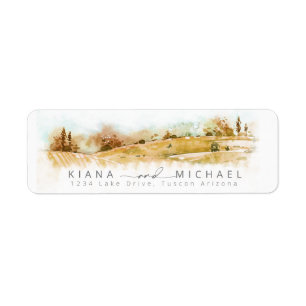 Watercolor Landscape Wedding Autumn Gold ID786