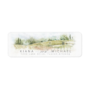 Watercolor Landscape Wedding Sage Green ID786