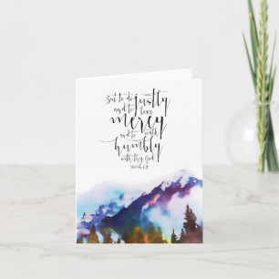 Watercolor landscape with biblical scripture card