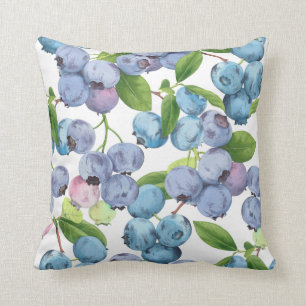 Watercolor Large Blueberry  Cushion