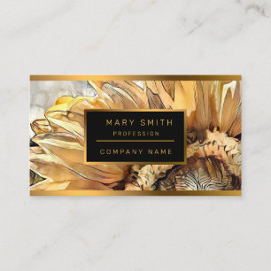Watercolor Large Sunflower Elegant Collection Business Card