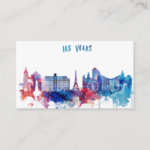 Watercolor Las Vegas Skyline Business Card