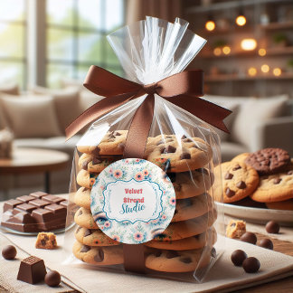 Watercolor Lash Artist Floral Beauty Business Classic Round Sticker