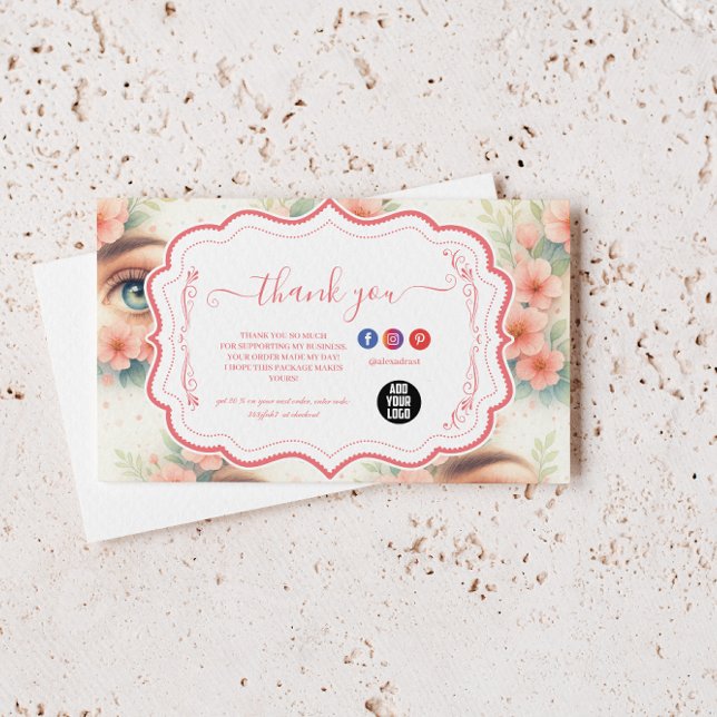 Watercolor Lash Artist Thank You Card (Creator Uploaded)