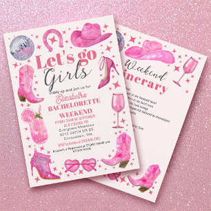 Watercolor Last Rodeo Bachelorette Party Weekend Invitation