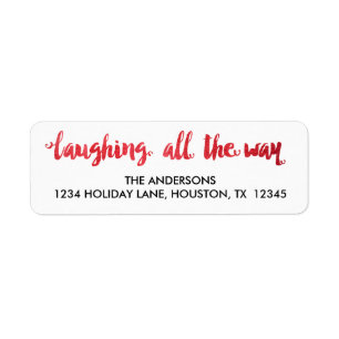 Watercolor Laughing All the Way Holiday Label