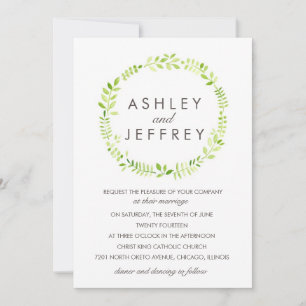 Watercolor Laurel Invitation