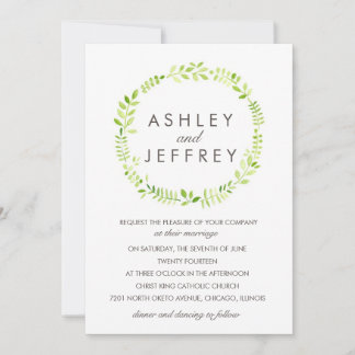 Watercolor Laurel Invitation