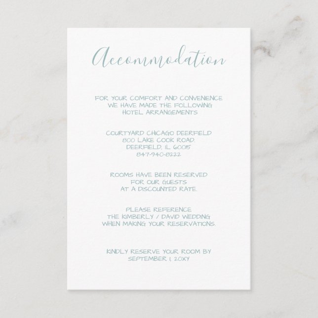 Watercolor Laurel Monogram accommodation cards (Front)