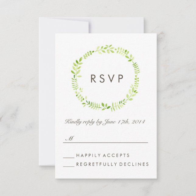 Watercolor Laurel RSVP (Front)