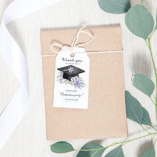 Watercolor  Lavander Purple Floral Graduation  Gift Tags