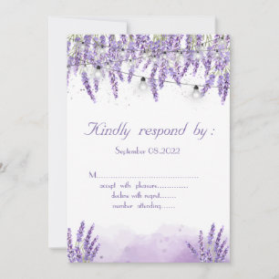 Watercolor Lavander String Lights  Invitation