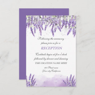 Watercolor Lavander String Lights Reception  Invitation
