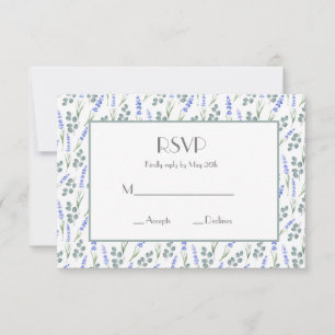 Watercolor Lavender and Eucalyptus Pattern  RSVP Card