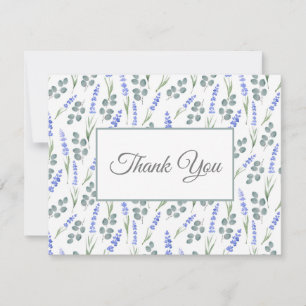 Watercolor Lavender and Eucalyptus Pattern    Thank You Card