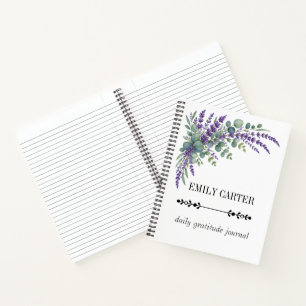 Watercolor Lavender Botanical Gratitude Journal