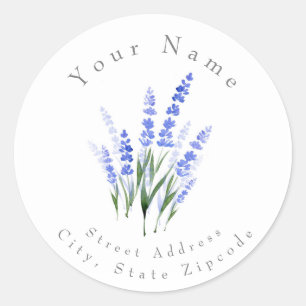 ' Watercolor Lavender Bouquet' Address Label