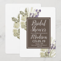 Watercolor Lavender Bouquet Botany Bridal Shower