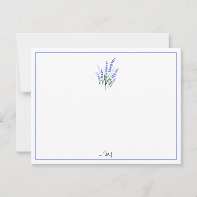 Watercolor Lavender Bouquet Card (Front)