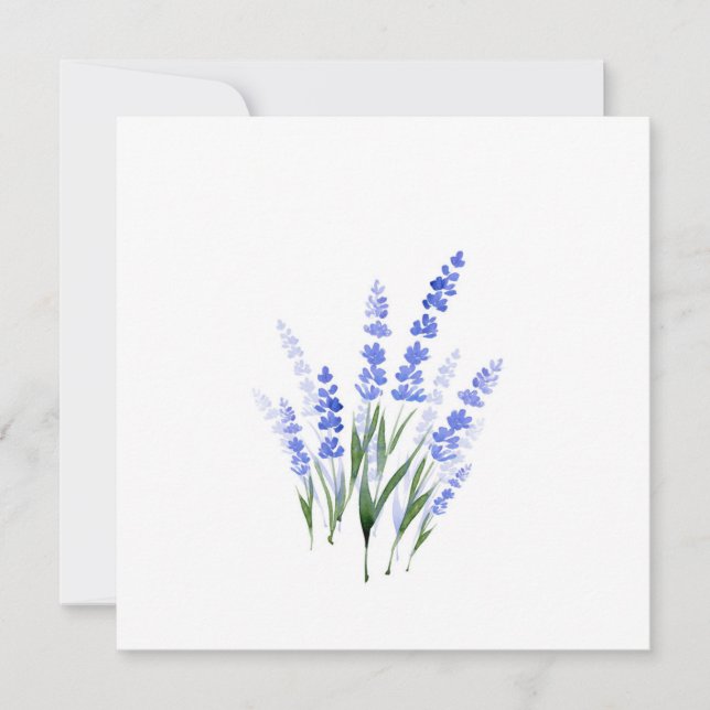 Watercolor Lavender Bouquet Card (Front)