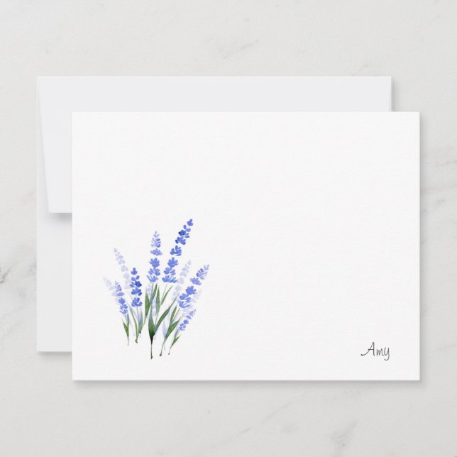 Watercolor Lavender Bouquet Card (Front)