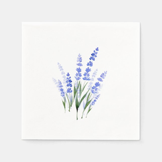 Watercolor Lavender Bouquet Napkin (Front)