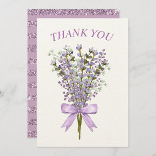 Watercolor Lavender Bouquet Thank You 