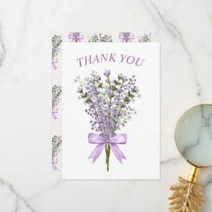 Watercolor Lavender Bouquet Thank You 