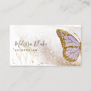 watercolor lavender butterfly logo business card