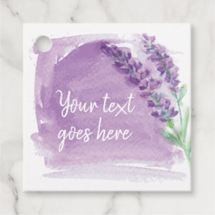 Watercolor Lavender Essential Oils Favour Tags
