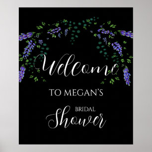 Watercolor Lavender eucalyptus boho greenery   Poster