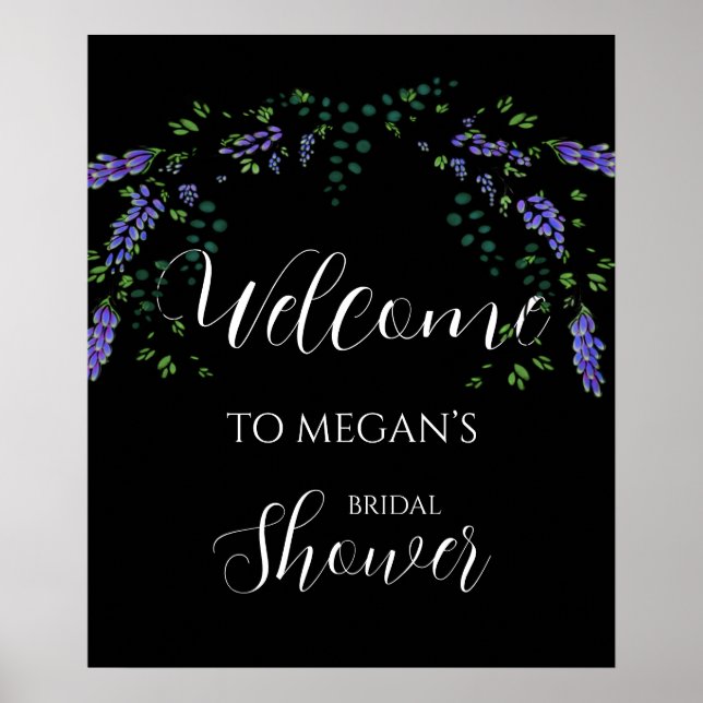 Watercolor Lavender eucalyptus boho greenery   Poster (Front)