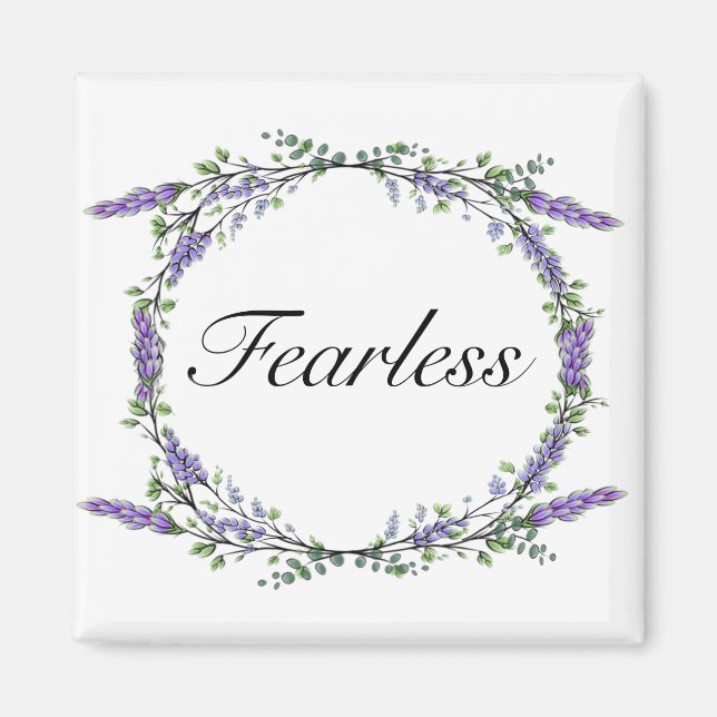 Watercolor lavender eucalyptus bohobotanical magnet (Front)