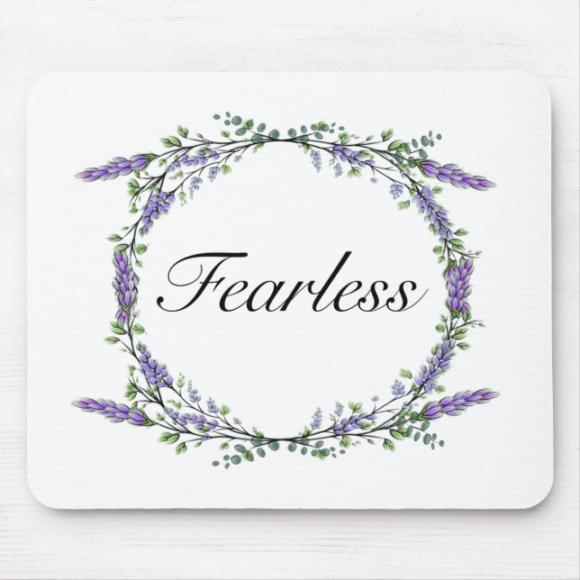 Watercolor lavender eucalyptus bohobotanical mouse mat (Front)
