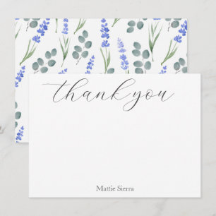 Watercolor Lavender & Eucalyptus Pattern Thank You Card
